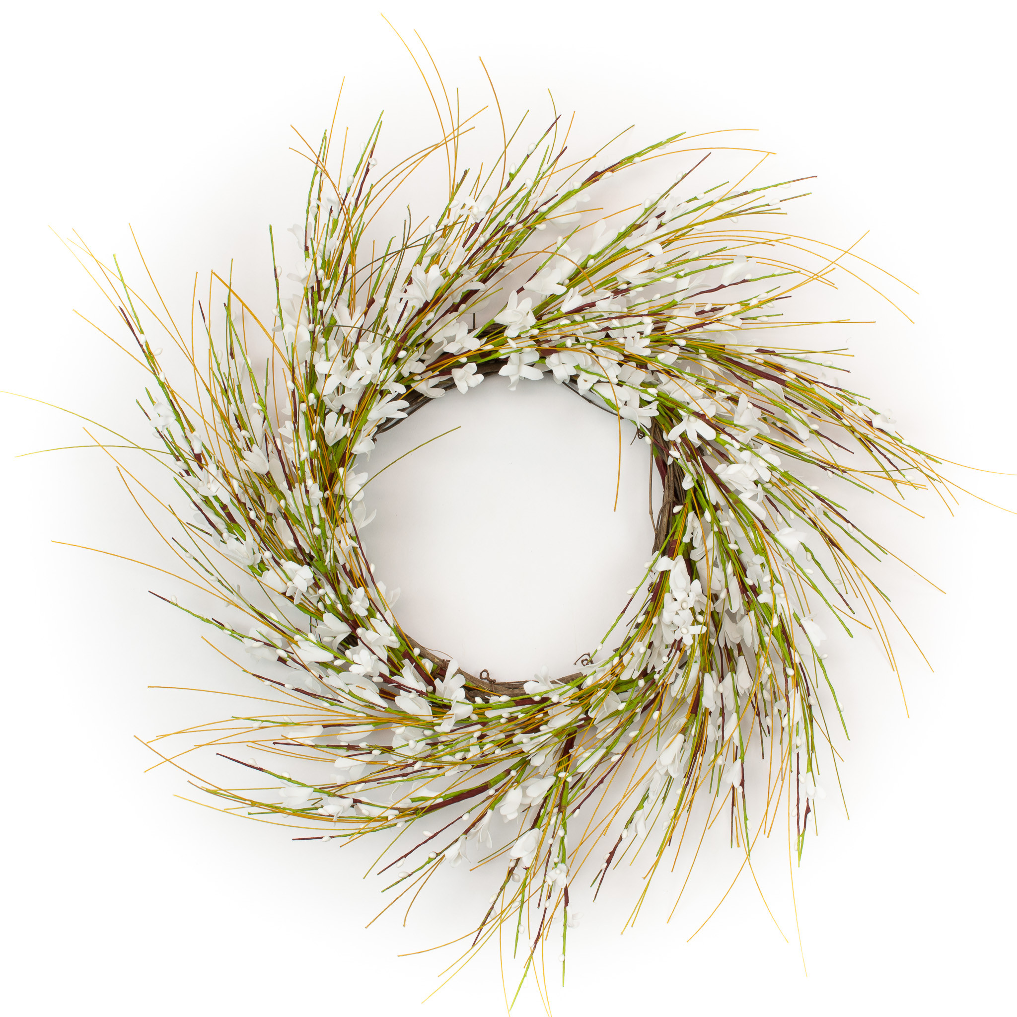 White Forsythia Wreath