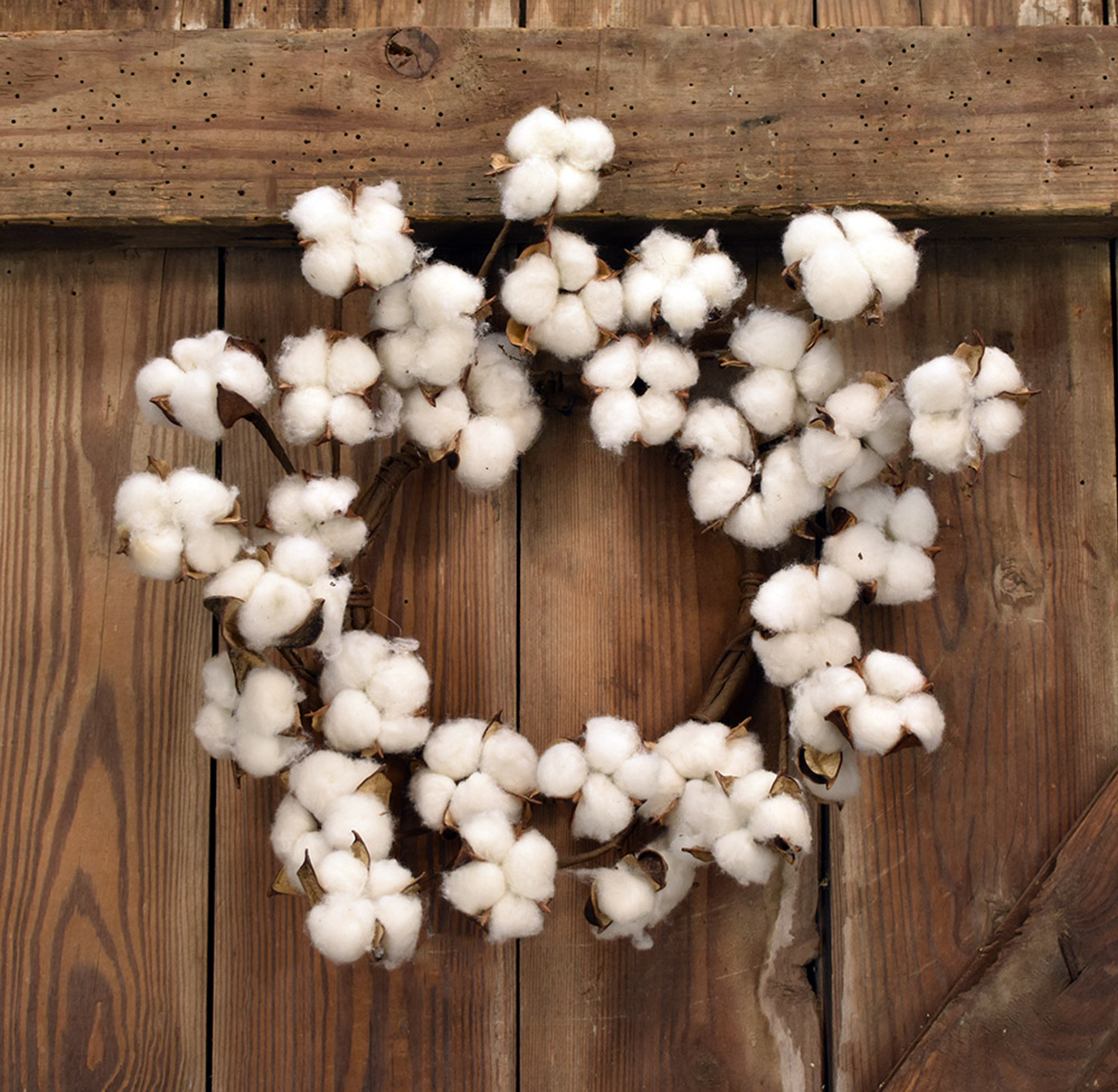 Faux Cotton Wreath 12
