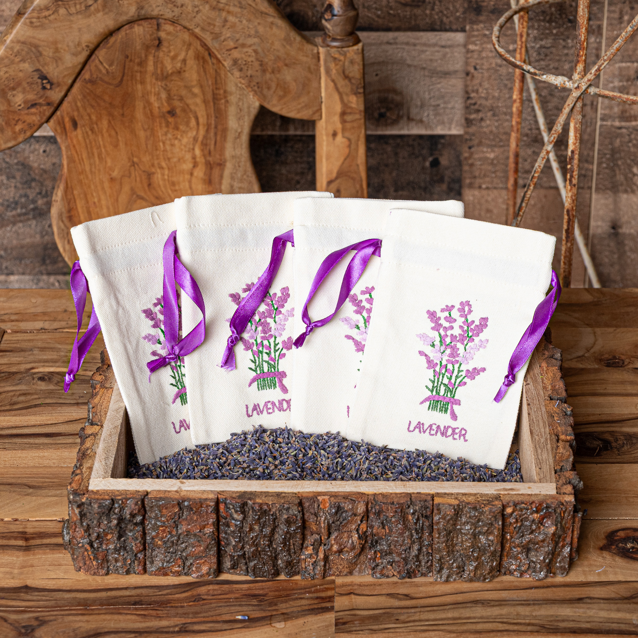 LAVENDER SACHET BAG - ECRU - 4 INCH x 6 INCH - Mills Floral Company