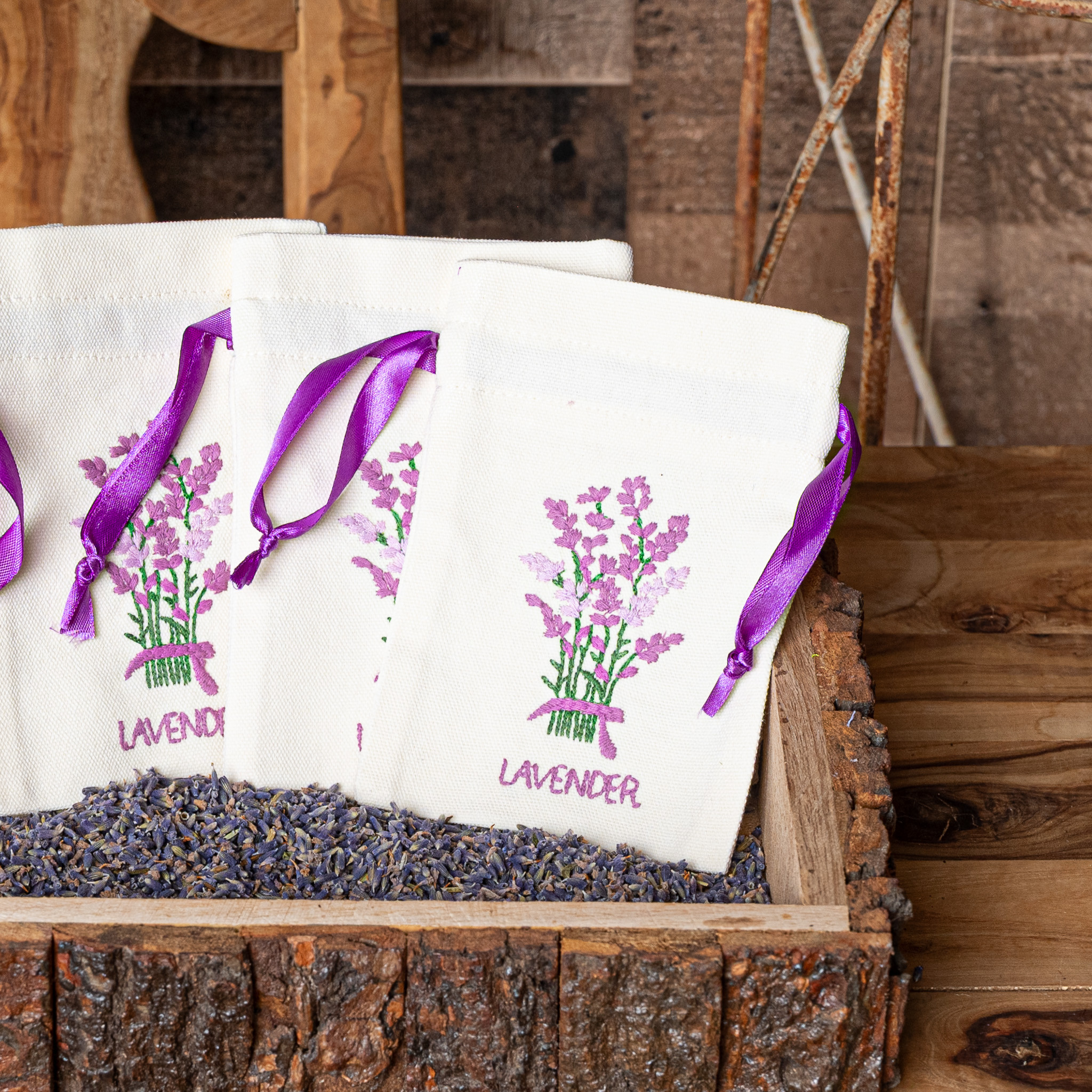 LAVENDER SACHET BAG - ECRU - 4 INCH x 6 INCH - Mills Floral Company