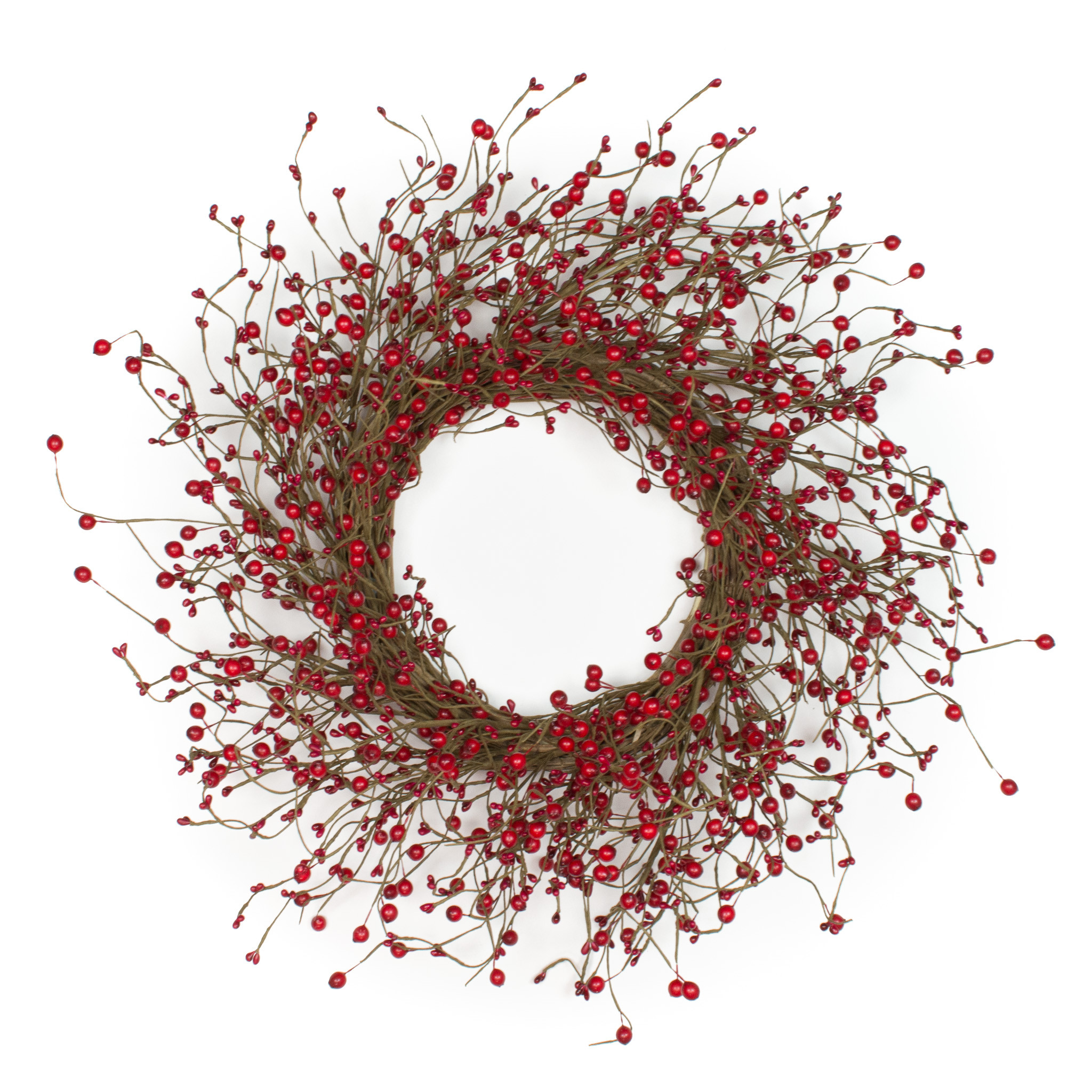BERRY & PIP RED WREATH - 22 INCH - Mills Floral Company