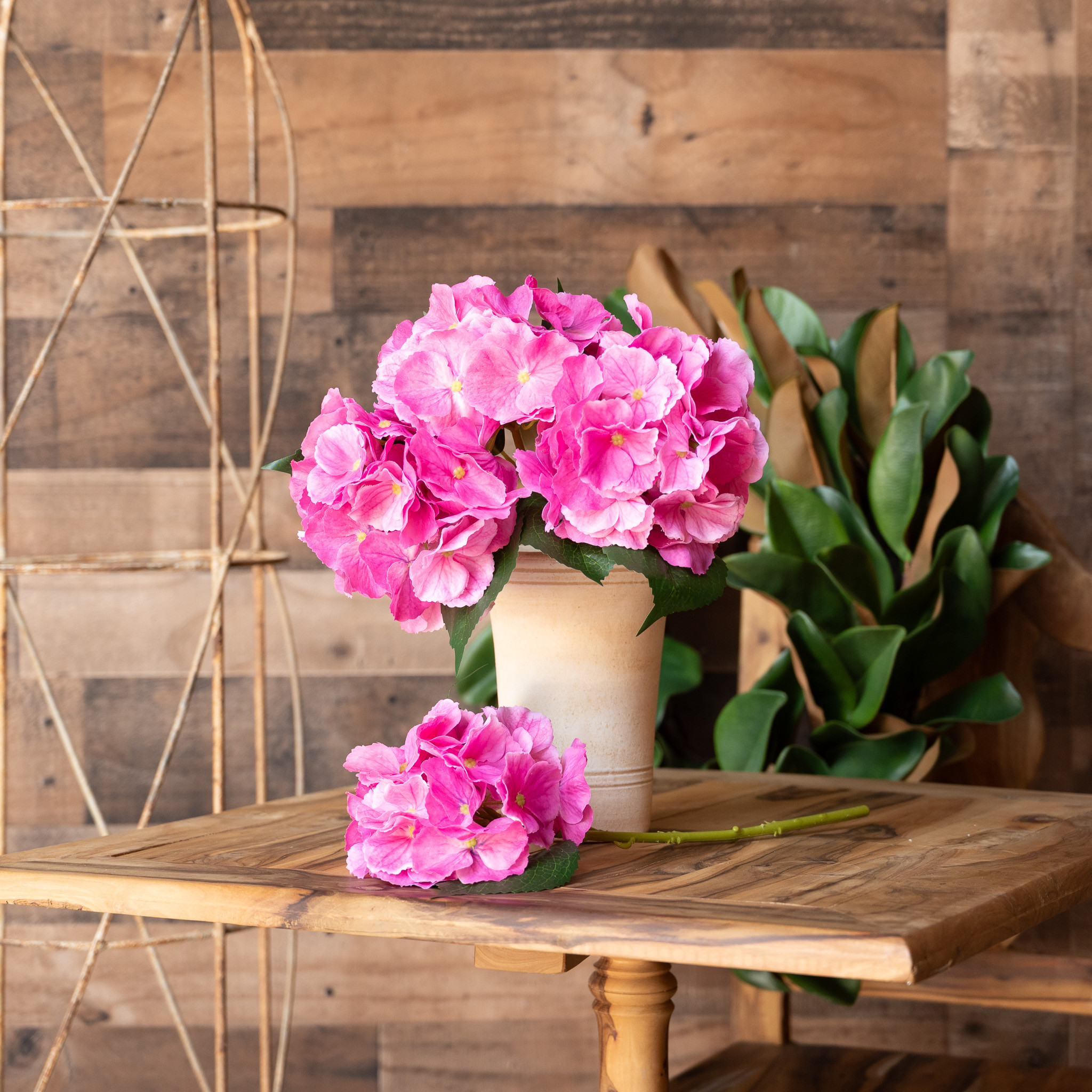 REAL TOUCH HYDRANGEA - PINK - 14 INCH - Mills Floral Company