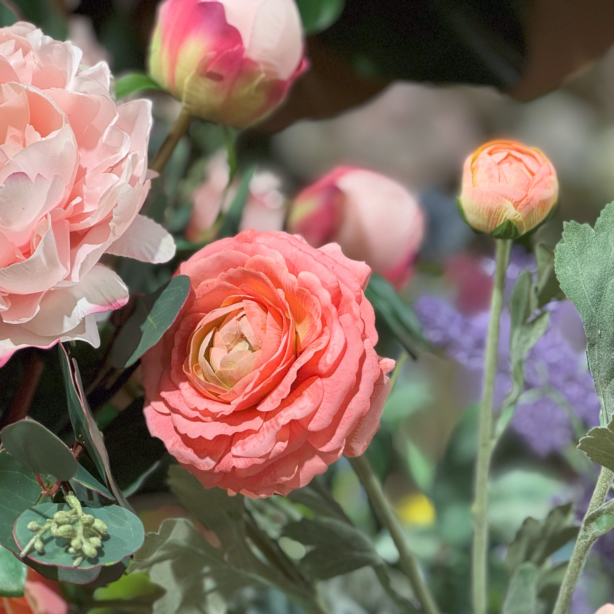 REAL TOUCH RANUNCULUS - SUNSET - 19 INCH - Mills Floral Company