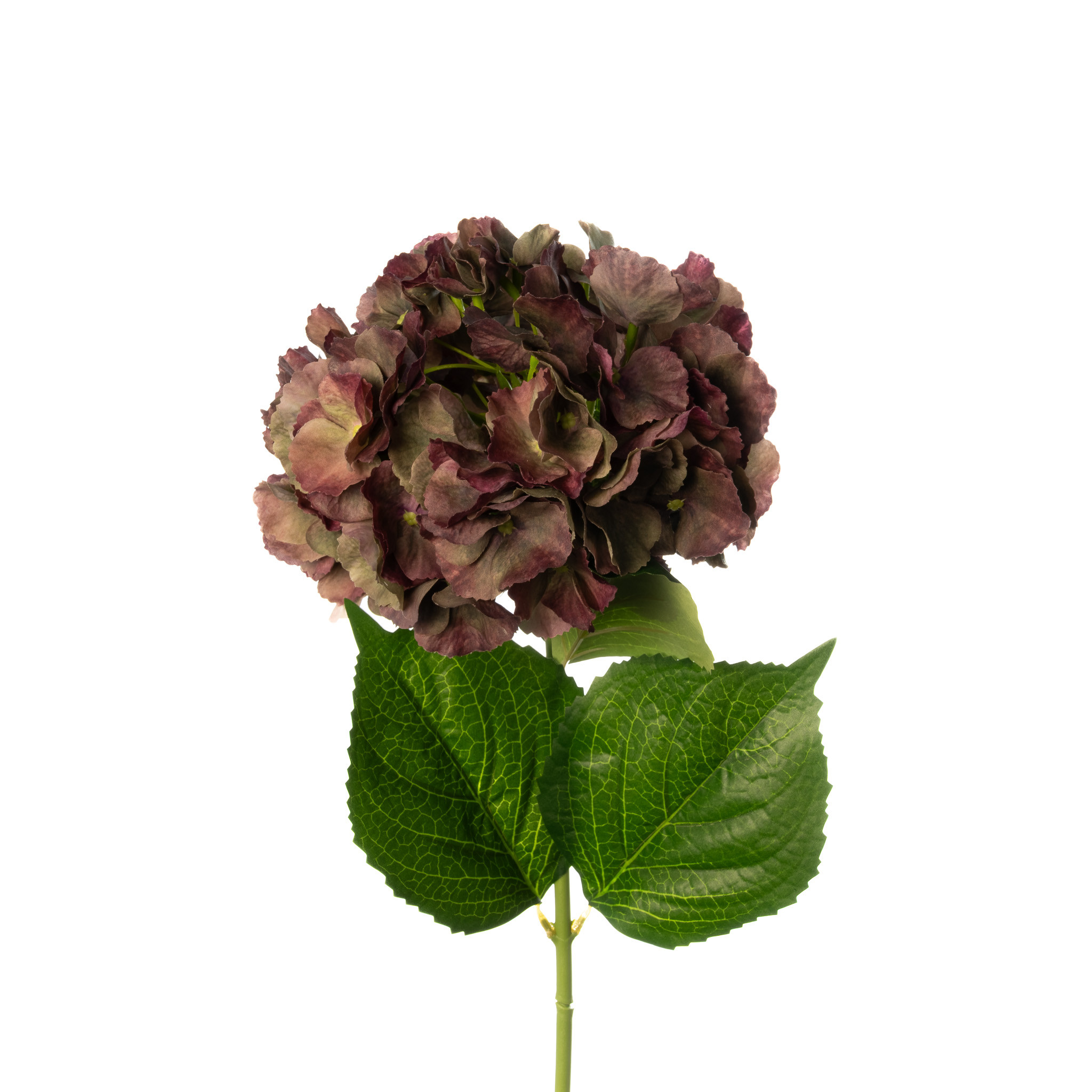 REAL TOUCH HYDRANGEA 29 INCH ANTIQUE BURGUNDY - Mills Floral Company