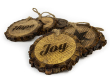 WOOD BARK LARGE SLICES - 3.5 INCH - 6 PIECE ASSORTED SET