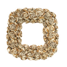 SHOLA COTTAGE ROSE 18" NATURAL WREATH SQUARE