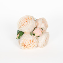 REAL TOUCH ROSE GARDEN 9 INCH BOUQUET - CHAMPAGNE - 6 BLOOMS