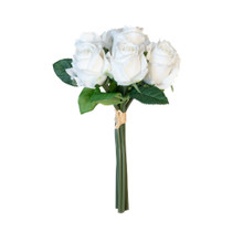 REAL TOUCH ISABEL 12 INCH BOUQUET - WHITE - 7 BLOOMS