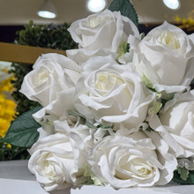 REAL TOUCH ISABEL 12 INCH BOUQUET - WHITE - 7 BLOOMS