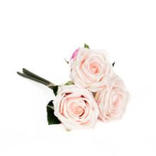 REAL TOUCH EDEN ROSE 12 INCH BOUQUET - BLUSH PINK - 3 BLOOMS