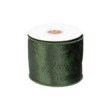 VELVET RIBBON 4" X 10 YD - FOREST GREEN