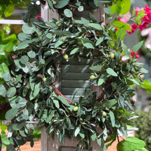 SEEDED EUCALYPTUS & OLIVE WREATH - 24 INCH