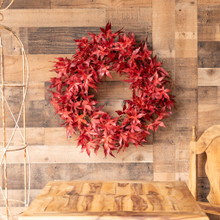 JAPANESE MAPLE LEAF WREATH - 26 INCH - RED