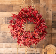 JAPANESE MAPLE LEAF WREATH - 26 INCH - RED