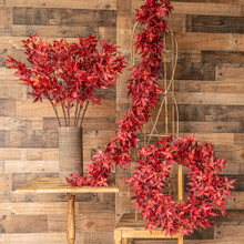 JAPANESE MAPLE LEAF WREATH - 26 INCH - RED