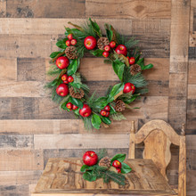 MAGNOLIA AND APPLE WREATH 24 INCH