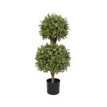 EVERLUX BOXWOOD DOUBLE BALL UV TOPIARY - 36 INCH