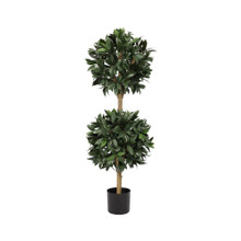 EVERLUX BAY LAUREL DOUBLE BALL UV TOPIARY - 48 INCH
