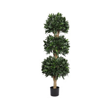 EVERLUX BAY LAUREL TRIPLE BALL UV TOPIARY  60 INCH