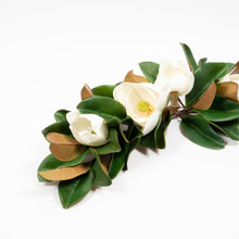 MAGNOLIA LEAF AND FLOWER SWAG - 32 INCH