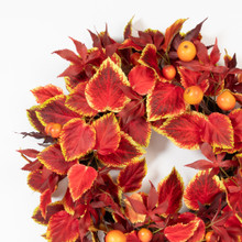 Perilla Leaf Harvest Wreath 21 Inch
