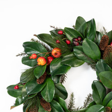 Magnolia Festive Holiday Wreath 24 Inch