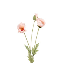 Poppy Spray Light Pink Real Touch 3 Head 27 Inch