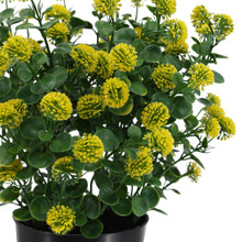 Clover Potted UV Plant 13.5 Inch Yellow