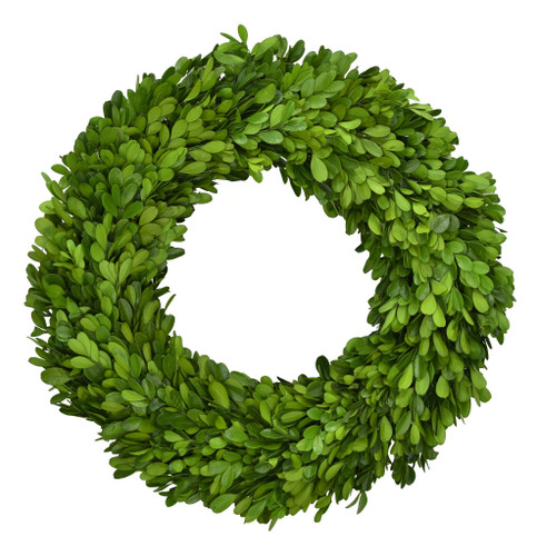 PRESERVED BOXWOOD COUNTRY MANOR WREATH - ROUND - 14"