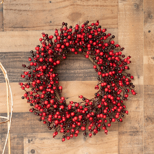 RED BERRY WREATH - 20 INCH