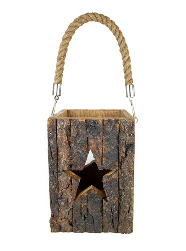 WOOD BARK STAR LANTERN