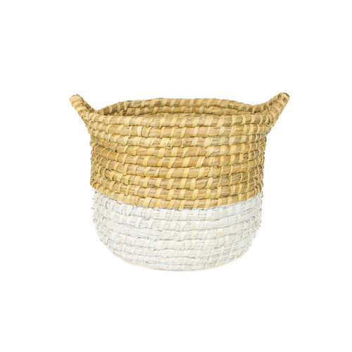 SEAGRASS ROUND TOTE BASKET - LARGE - 13 X 14"