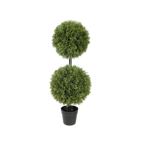 UV CYPRESS DOUBLE BALL 36 INCH TOPIARY