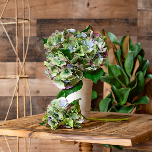 REAL TOUCH HYDRANGEA - ANTIQUE GREEN - 6 INCH X 14 INCH