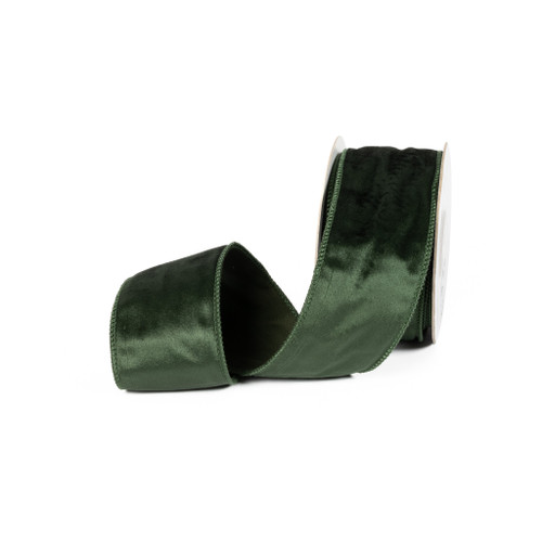 VELVET RIBBON 2.5" X 10 YD - FOREST GREEN