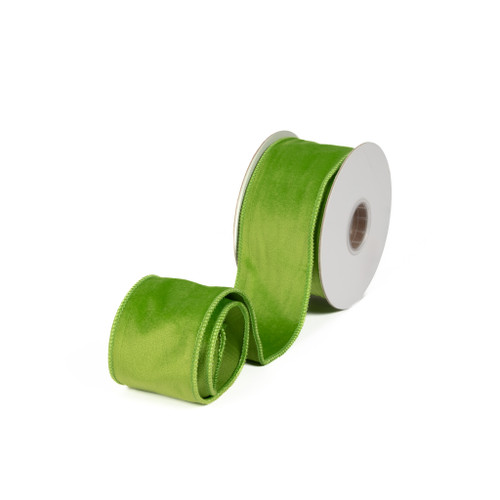 VELVET RIBBON 2.5" X 10 YD - APPLE GREEN