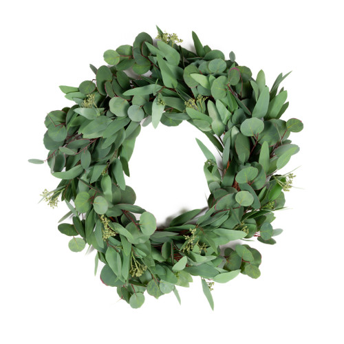 MIXED SEEDED EUCALYPTUS WREATH - 24 INCH