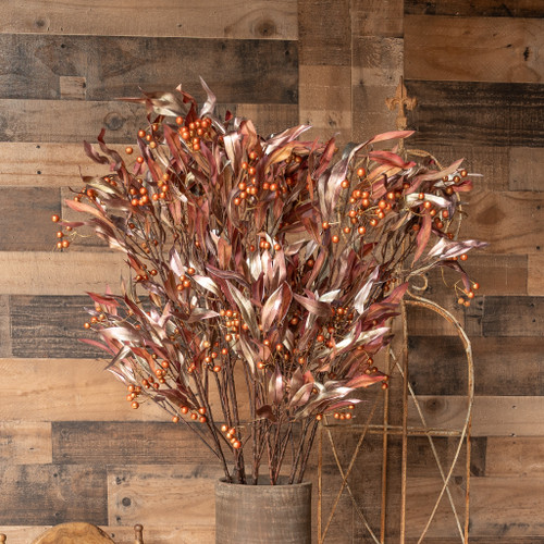 OMBRE BERRY SPRAY - BROWN AND GOLD - 34 INCH