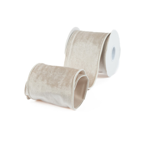 VELVET RIBBON 4" X 10 YD - TAUPE