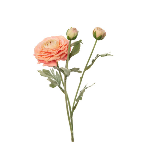 REAL TOUCH RANUNCULUS - CORAL - 19 INCH
