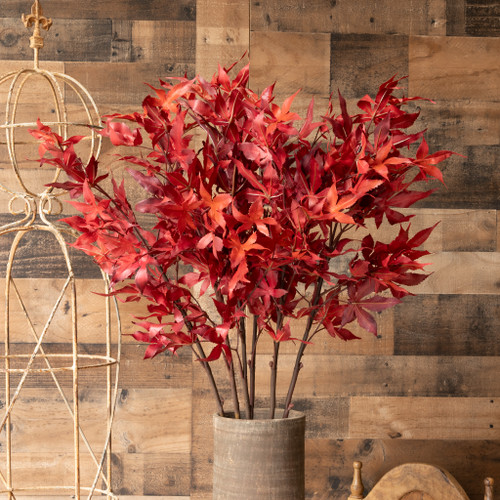 JAPANESE MAPLE LEAF BRANCH - 36 INCH - RED
