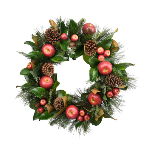 MAGNOLIA AND APPLE WREATH 26 INCH