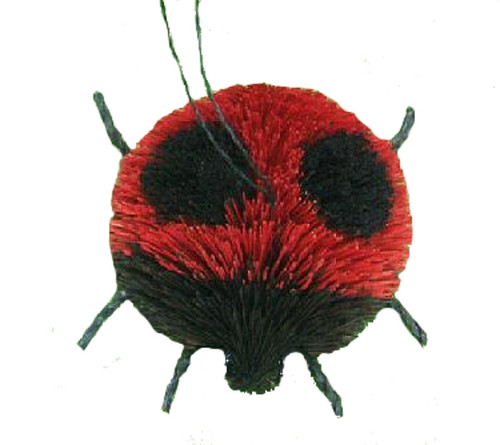 HANDMADE ORNAMENT - LADY BUG - 1.75"