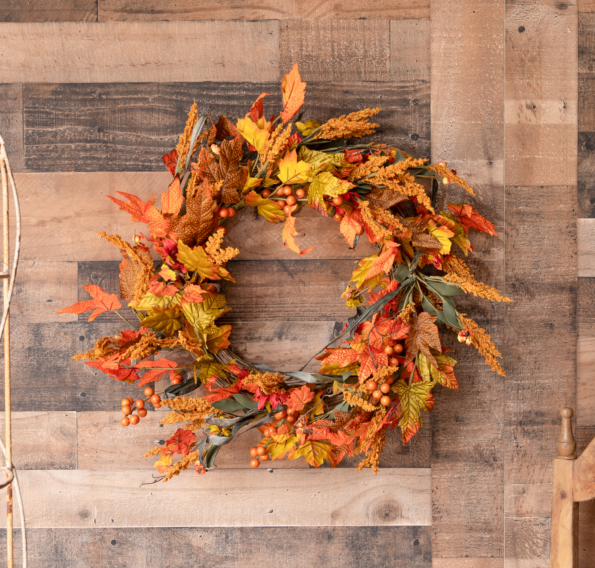 autumn wreathドライフラワーリース FALL-HARVEST-WREATH-9510FD1601