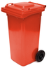 Red 120 Litre Wheelie Bin