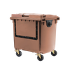 1100 Litre Drop Front Wheelie Bin - Brown