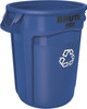 Rubbermaid BRUTE Container with Recycling Logo - 121.1 Ltr - Blue