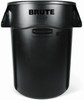 Rubbermaid BRUTE Container - 166.5 Ltr - Black - Front Facing