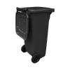 WB140BLA - Black Wheelie Bin - 140 Ltr Back Open Offset View Right