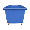 Blue Wheelie Bin - 1100 Litre - Front View Lid Open